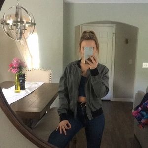 Olive green bomber jacket